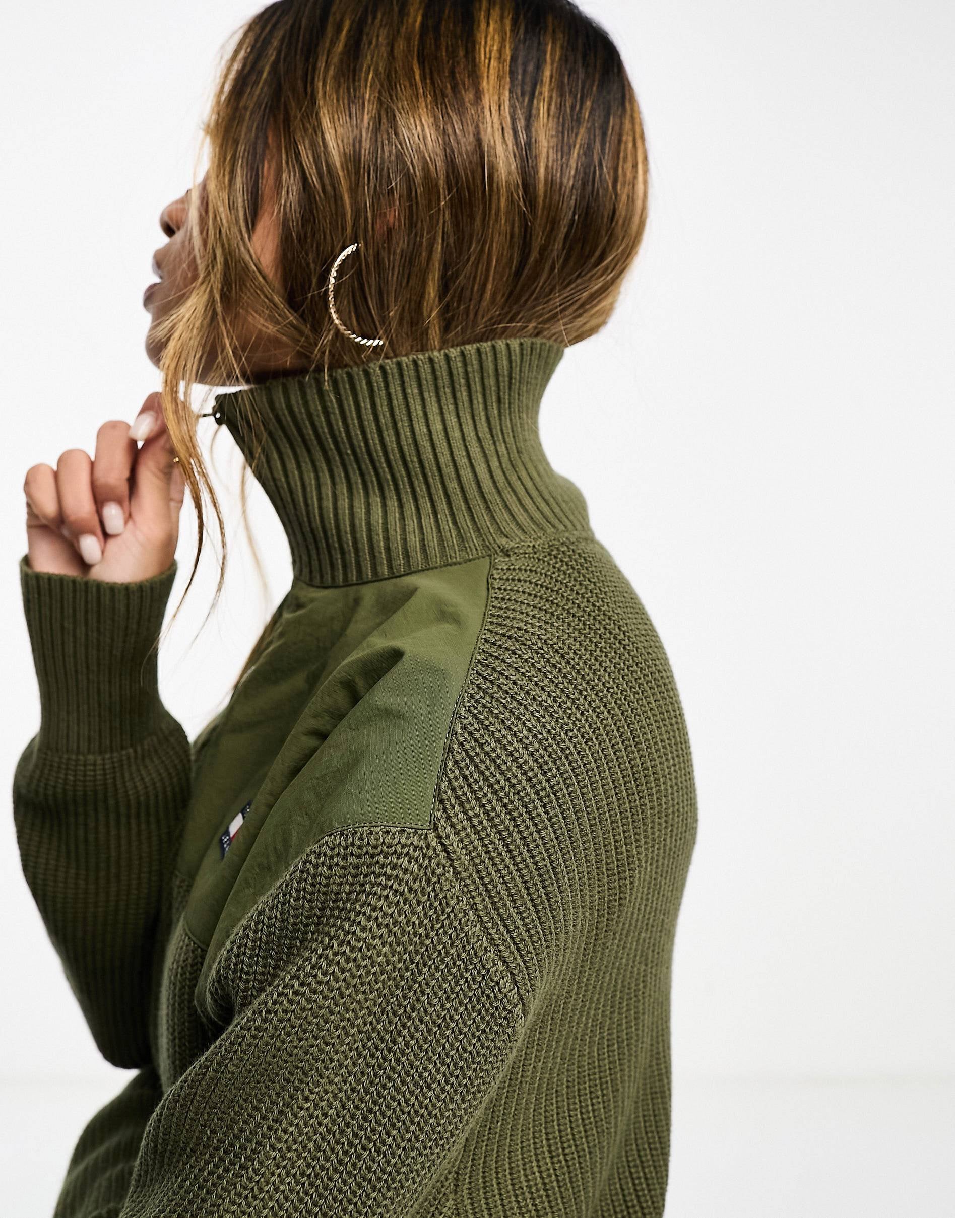 Tommy Jeans rib sweater olive