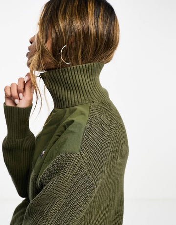 Tommy Jeans rib sweater olive