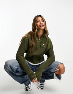 Tommy Jeans rib sweater olive