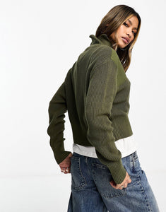 Tommy Jeans rib sweater olive