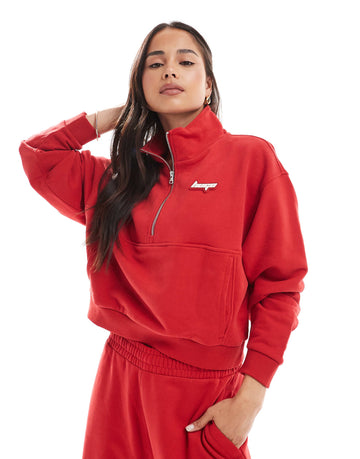 Hugo Blue Dorata co-ord quarter zip jumper red