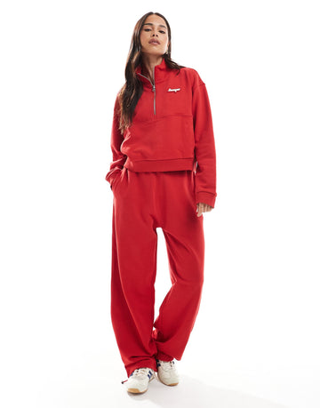 Hugo Blue Dorata co-ord quarter zip jumper red