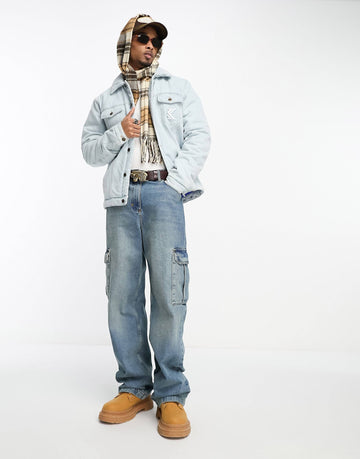 Karl Kani co-ord OG denim trucker jacket light blue