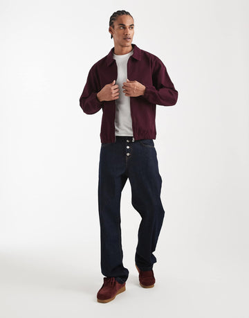 DESIGN cotton harrington jacket burgundy