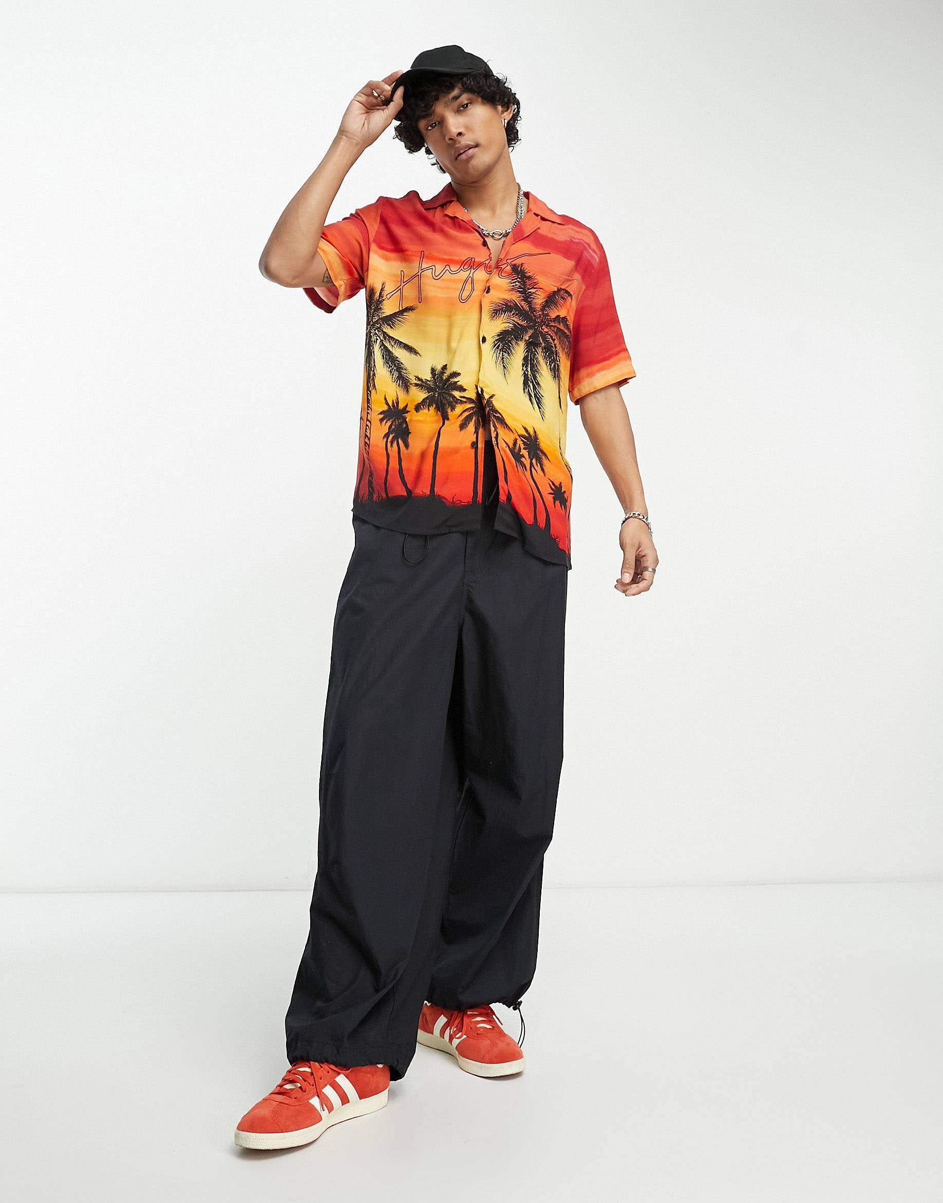 HUGO Ellino relaxed fit shirt orange