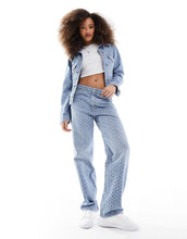 Load image into Gallery viewer, HUGO BLUE burnout wide leg jeans mid blue