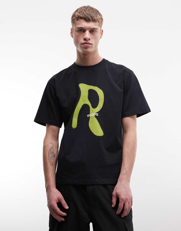 Rains 41480 relaxed fit blurred logo t-shirt black