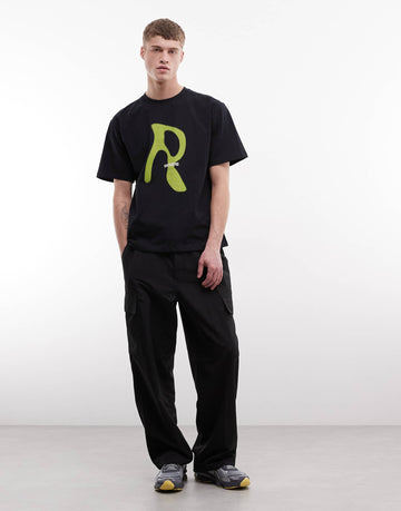 Rains 41480 relaxed fit blurred logo t-shirt black