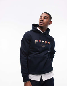 Tommy Hilfiger multi flag logo hoodie navy