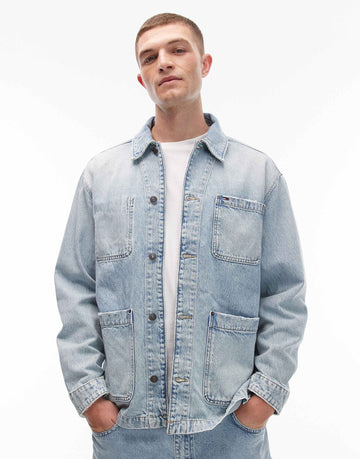 Tommy Jeans denim chore jacket light wash