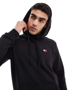 Tommy Jeans badge logo hoodie black