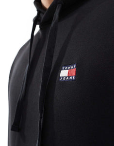 Tommy Jeans badge logo hoodie black