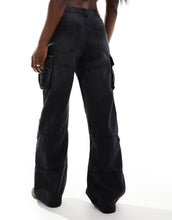 Load image into Gallery viewer, Good For Nothing denim utility baggy fit trousers black