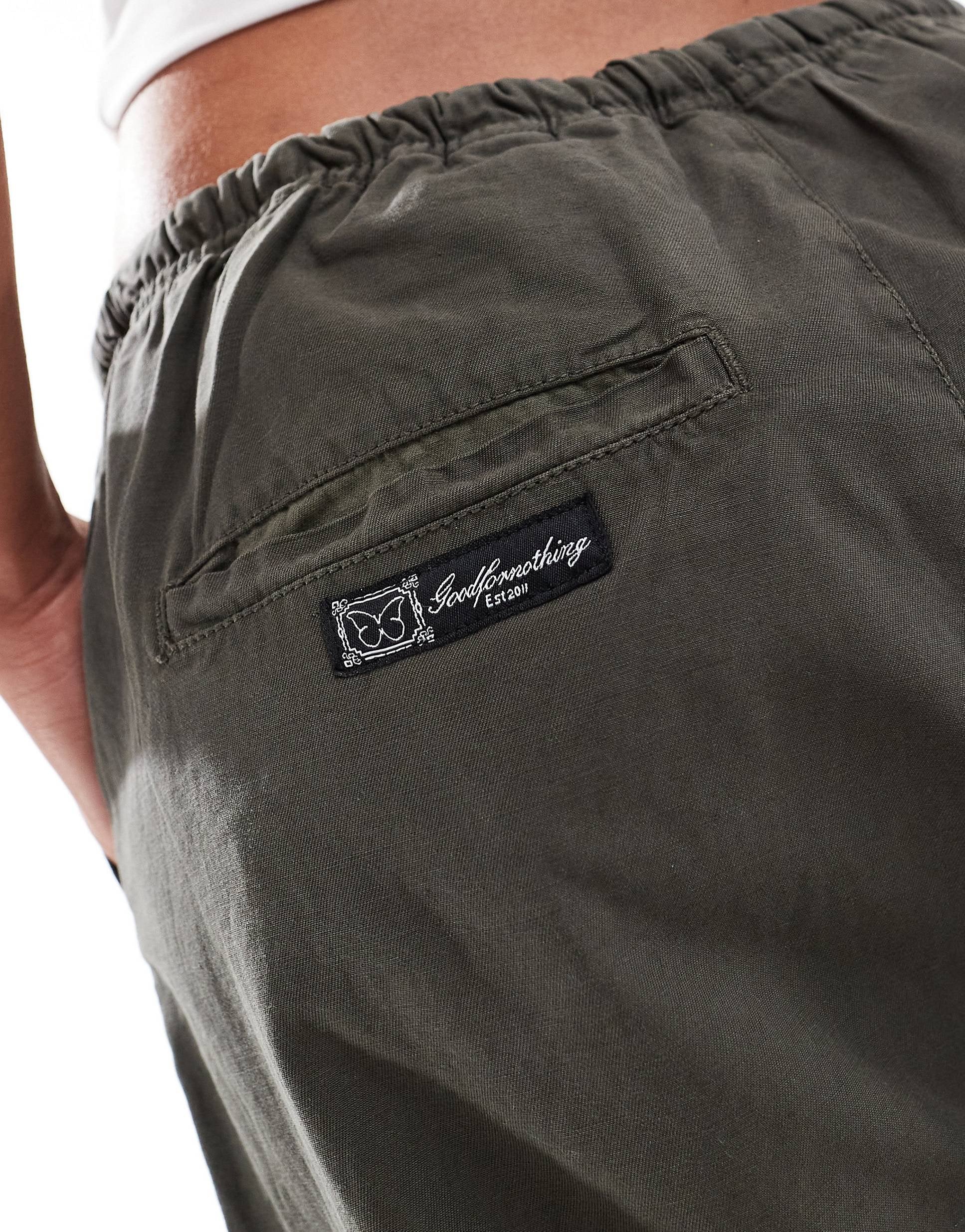 Good For Nothing parachute cargo trousers khaki