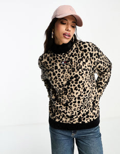 Tommy Jeans turtleneck sweater leopard