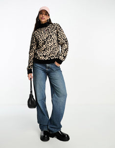 Tommy Jeans turtleneck sweater leopard