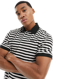 BOSS Orange pale stripe polo shirt black