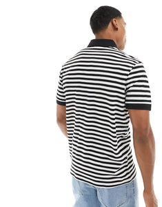 BOSS Orange pale stripe polo shirt black