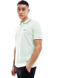 BOSS Green Paddy tipped polo shirt green