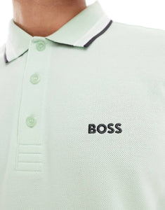 BOSS Green Paddy tipped polo shirt green