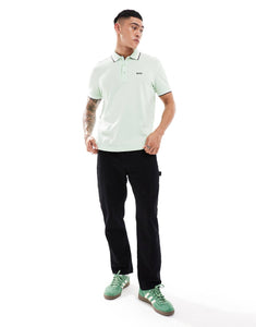 BOSS Green Paddy tipped polo shirt green