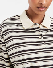 Load image into Gallery viewer, AWARE short sleeve polo top yellow brown stripe