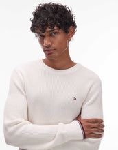 Load image into Gallery viewer, Tommy Hilfiger tipped crew neck jumper off white