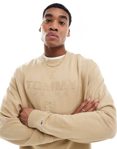 Tommy Jeans tonal varsity sweatshirt beige