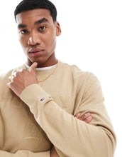 Load image into Gallery viewer, Tommy Jeans tonal varsity sweatshirt beige