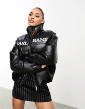 Load image into Gallery viewer, Karl Kani retro puffer jacket black faux leather