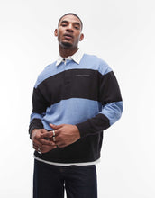 Load image into Gallery viewer, Tommy jeans relaxed striped rugby sweater blue