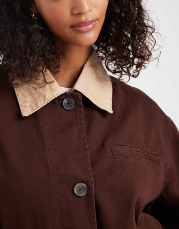 DESIGN bomber barn jacket stone collar