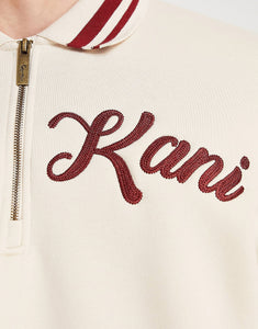 Karl Kani script half zip sweat beige