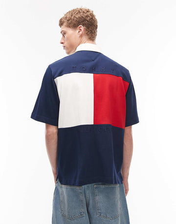 Tommy Hilfiger flag relaxed fit polo shirt navy