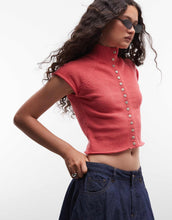 Load image into Gallery viewer, Reclaimed Vintage button through tank raspberry