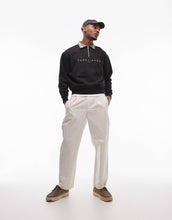 Load image into Gallery viewer, Tommy Jeans linear logo half zip sweatshirt black