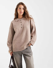 Load image into Gallery viewer, DESIGN knitted compact polo shirt mushroom