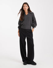 Load image into Gallery viewer, DESIGN polo fisherman rib waisted detail charcoal