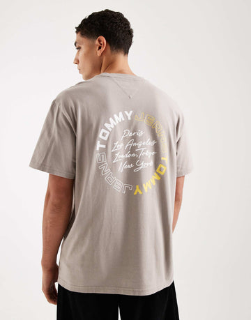 Tommy Jeans circle sign relaxed fit t-shirt stone
