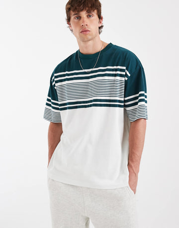 DESIGN oversized t-shirt navy stripe.