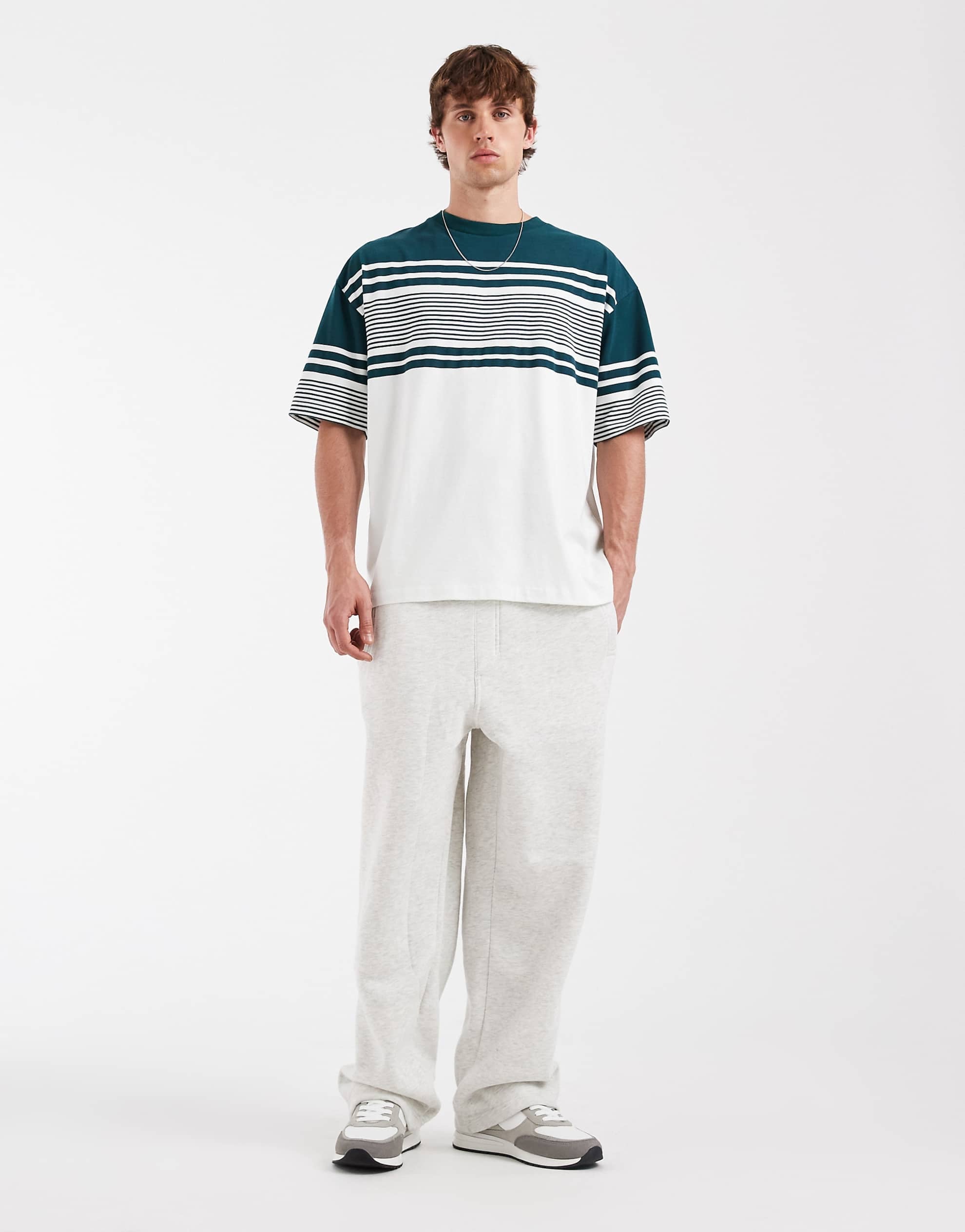 DESIGN oversized t-shirt navy stripe.