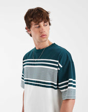 Load image into Gallery viewer, DESIGN oversized t-shirt navy stripe.