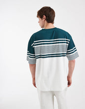 Load image into Gallery viewer, DESIGN oversized t-shirt navy stripe.