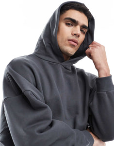 DESIGN premium oversized hoodie 400gsm washed black