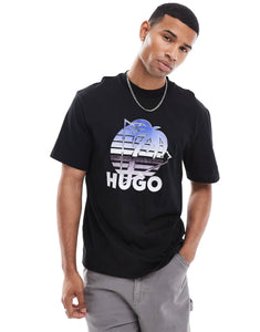 HUGO Blue nereo t-shirt black palm tree