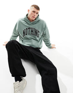 Good For Nothing applique varsity hoodie green