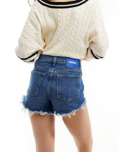 HUGO BLUE denim shorts mid blue