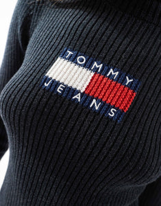 Tommy Jeans turtleneck long sleeve knit top black