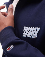 Load image into Gallery viewer, Tommy Jeans bubble logo back print half zip sweatshirt navy