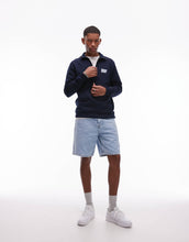 Load image into Gallery viewer, Tommy Jeans bubble logo back print half zip sweatshirt navy